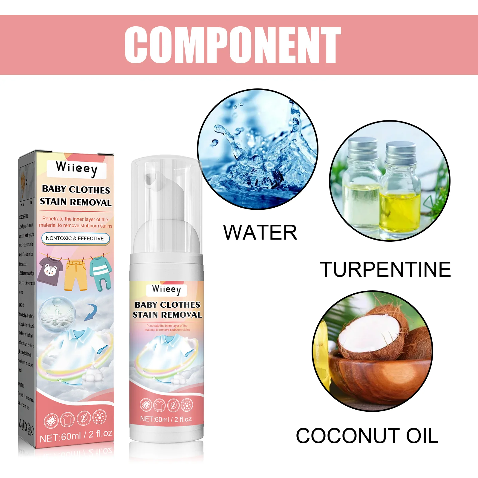 wiieey baby clothes stain removal mousse WI HX 034 482