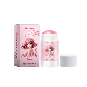 Wiieey Cherry Blossom Hair Stick for Curly and Permed Hair - Styling, Moisturizing & Frizz Control