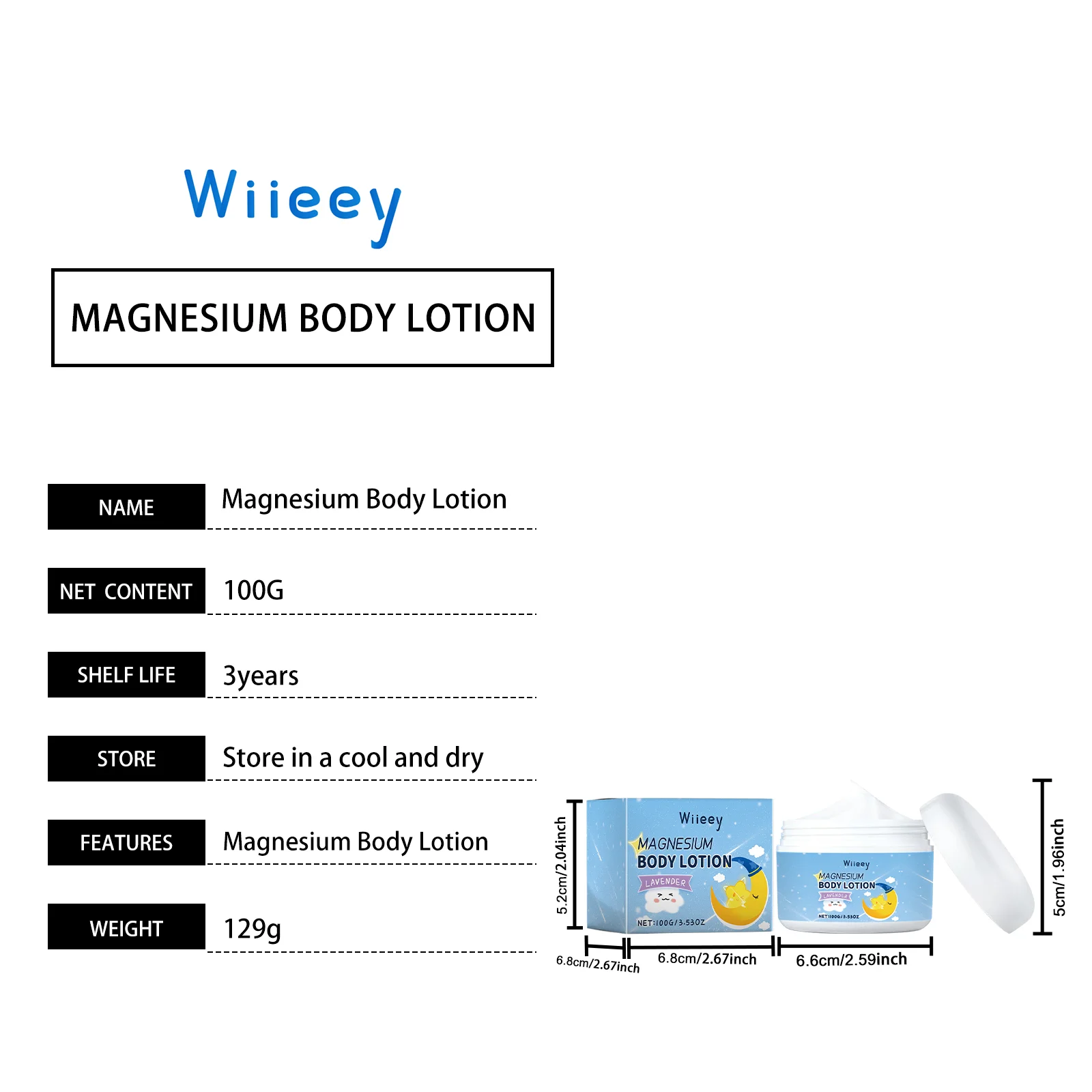 wiieey children magnesium body cream WI HX 054 754