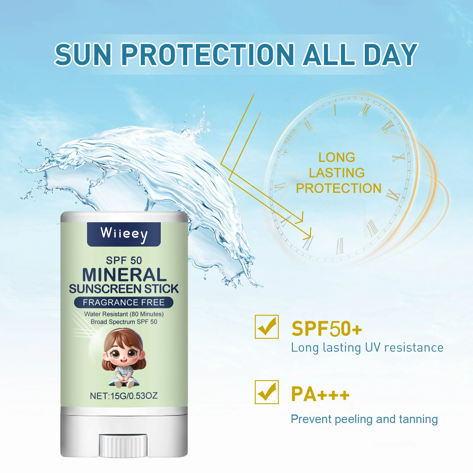 wiieey mineral sunscreen stick children WI HX 030 429
