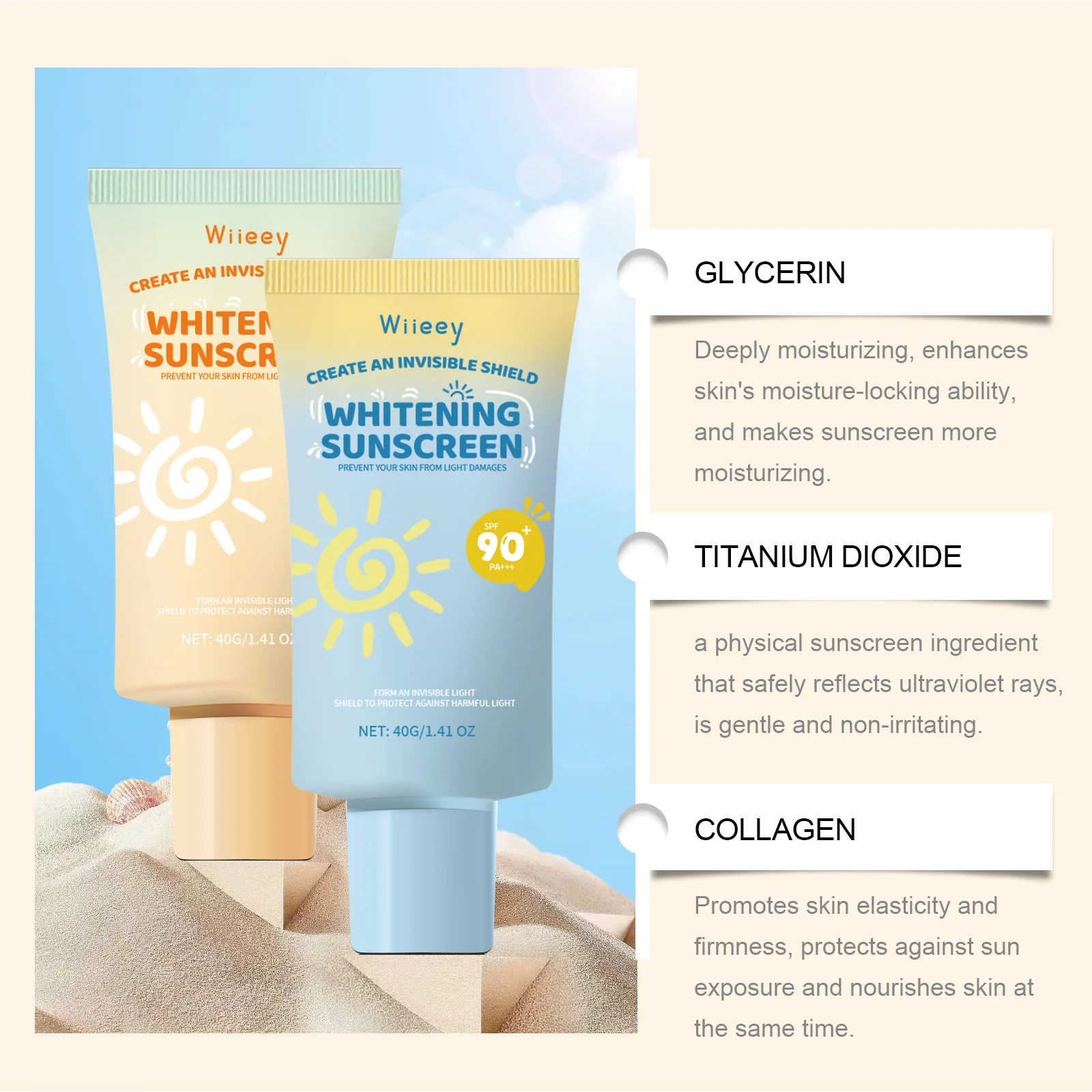wiieey whitening sunscreen cream WI HX 002 24