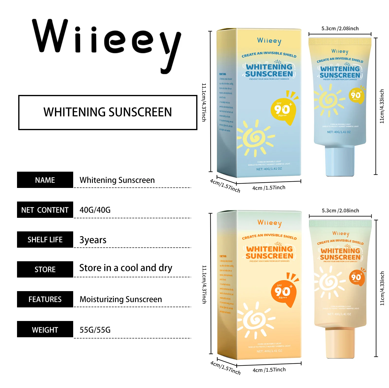 wiieey whitening sunscreen cream WI HX 007 88