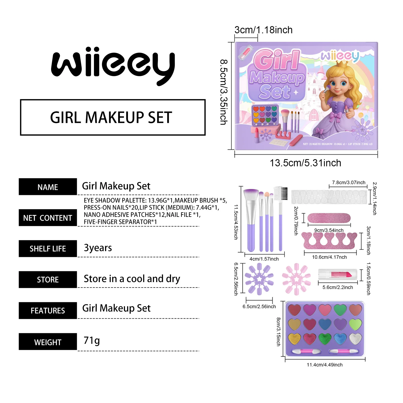 wiieey children dreamy element makeup set WI HX 098 1262