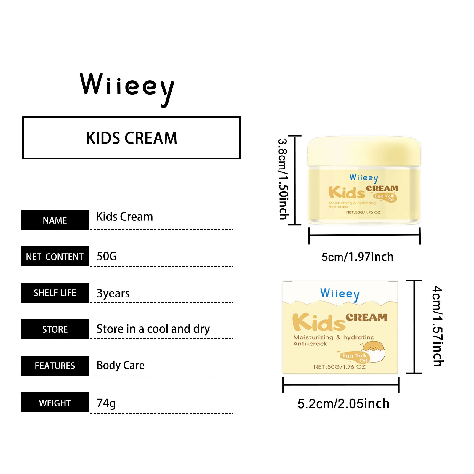 wiieey children moisturizing facial cream WI HX 063 851