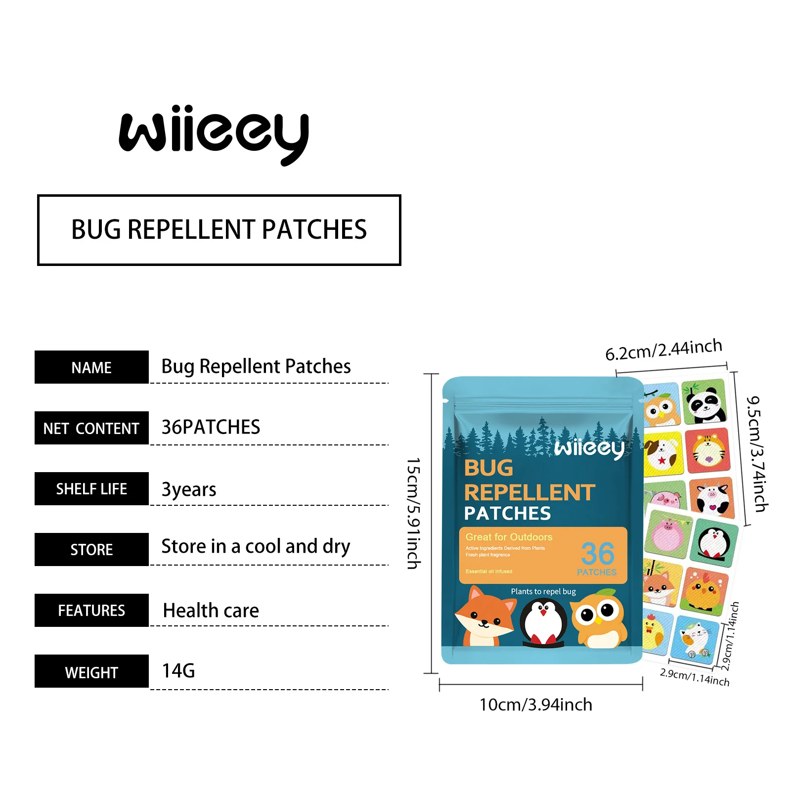 wiieey children mosquito repellent patches WI HX 090 1169