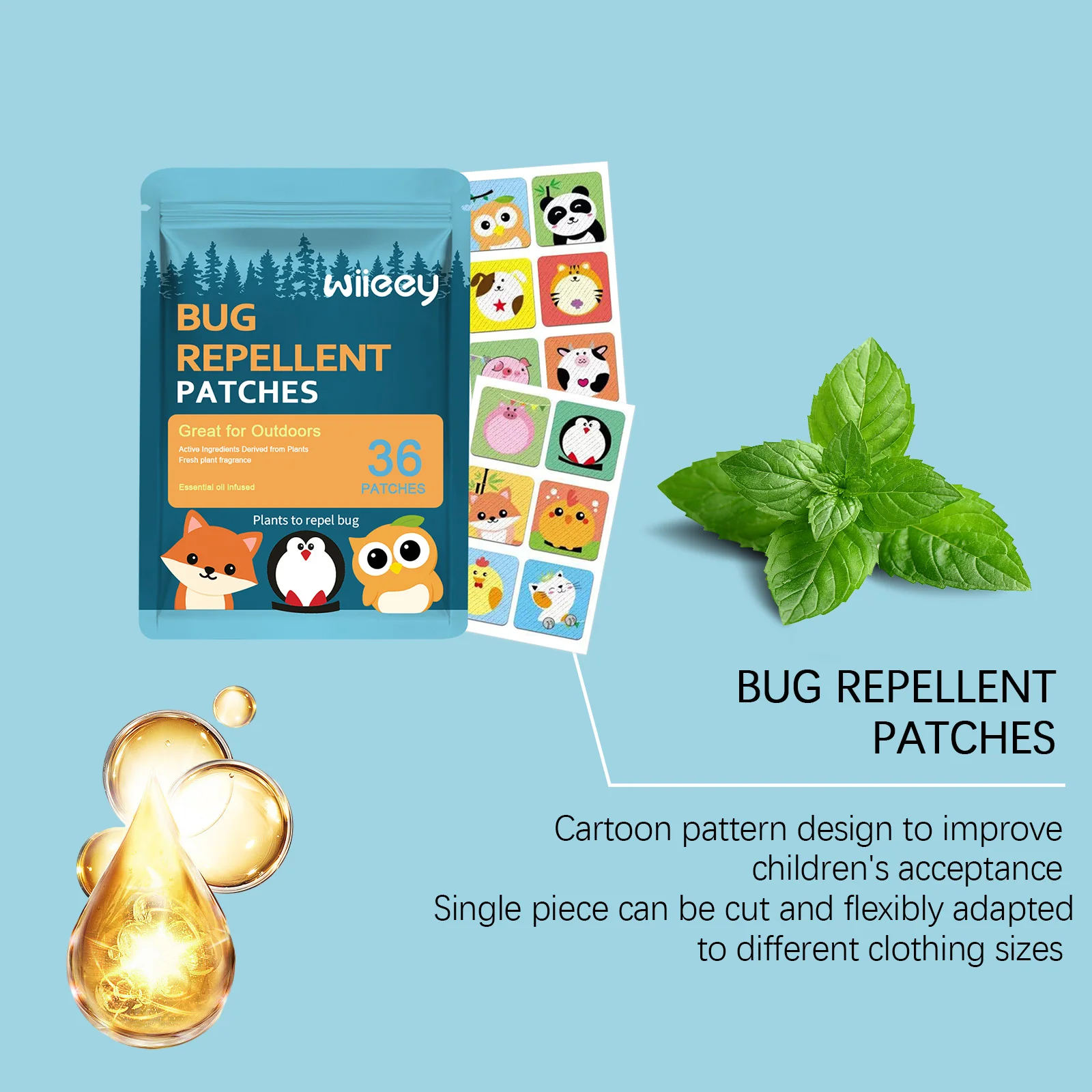 wiieey children mosquito repellent patches WI HX 090 1172